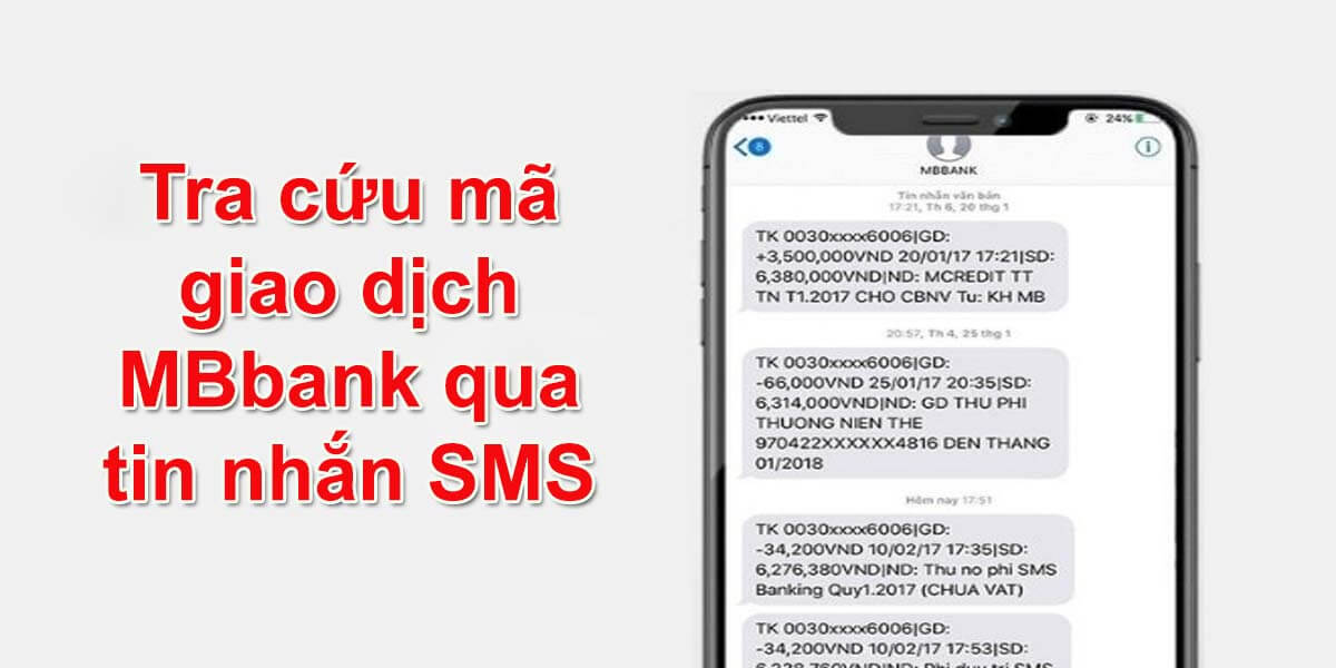 Tra cứu mã giao dịch MBbank qua tin nhắn SMS Banking để nạp tiền Iwin Club